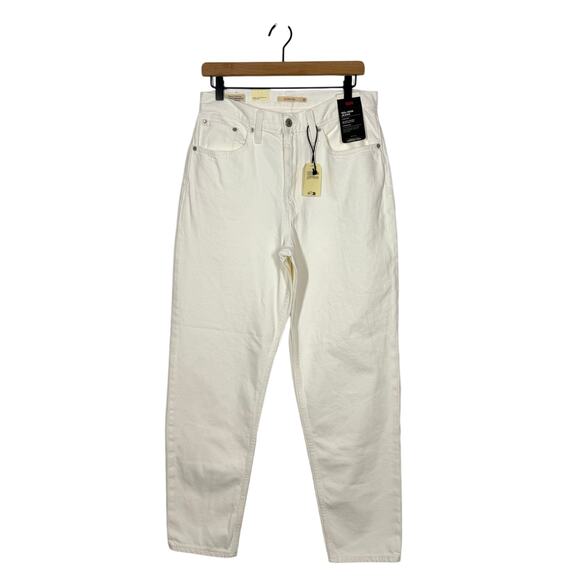 NEW Levi’s 80s Mom Jeans Size 30 White Denim High Rise Relaxed Tapered Leg - Picture 2 of 12